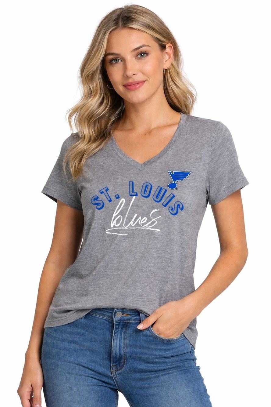 NWT St. Louis Blues Gray V-Neck Women's Top womens size large